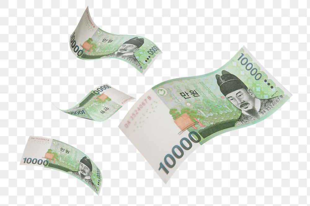 Png 10000 Korean won bank notes, transparent background