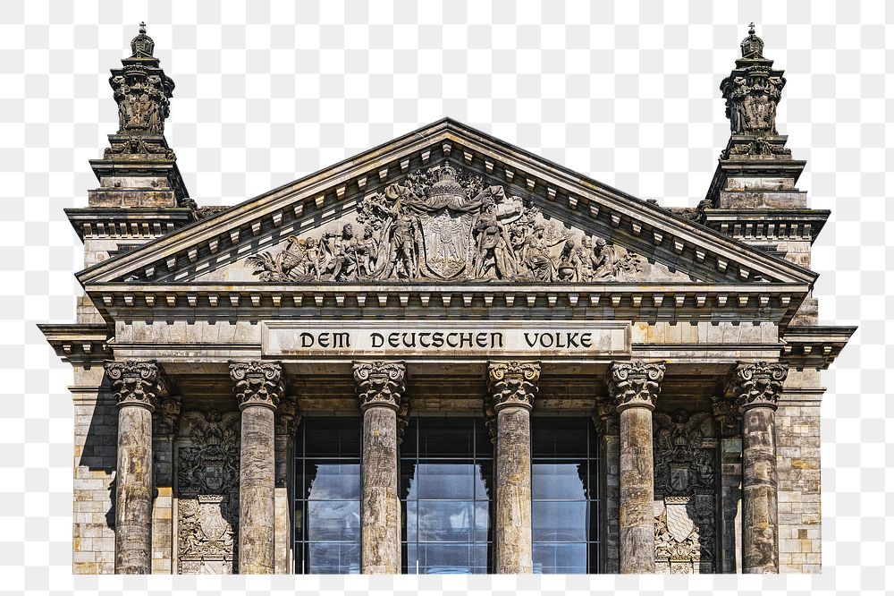 Png Reichstag building in Germany, transparent background