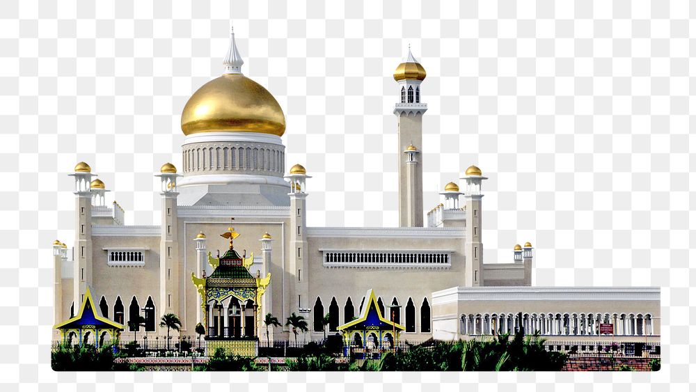 Png Omar Ali Saifuddien Mosque in Brunei, transparent background