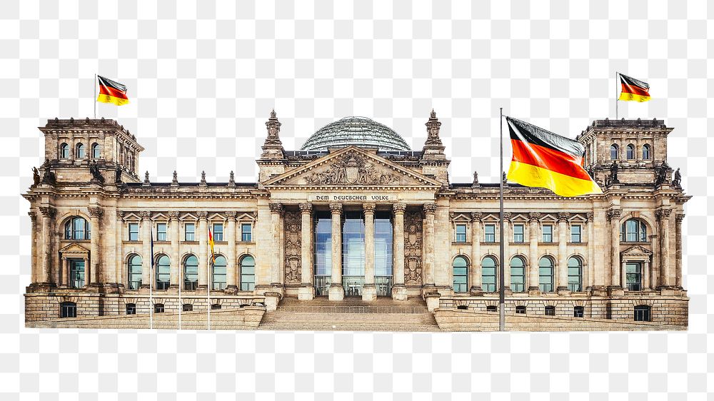 Png Reichstag building in Germany, transparent background