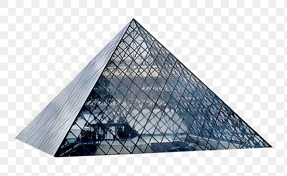 Png Louvre pyramid at dusk, transparent background
