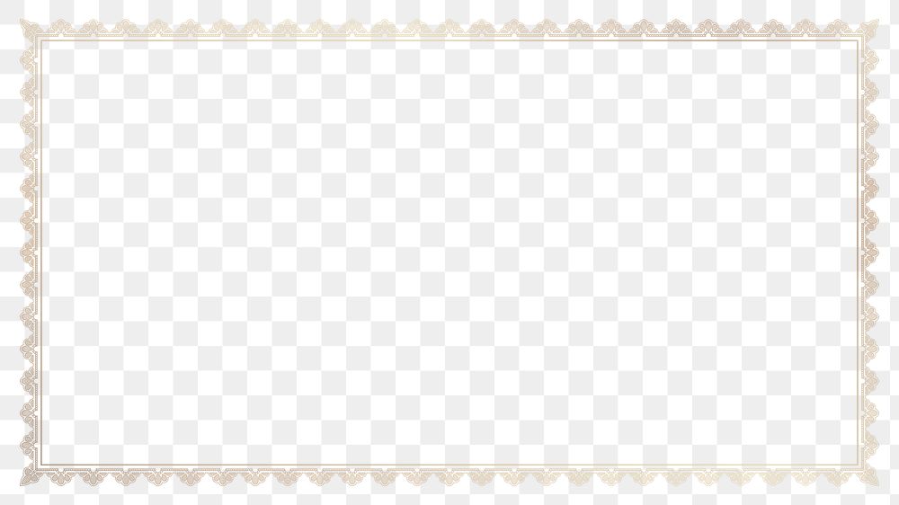 PNG Ornamental gold frame, transparent background