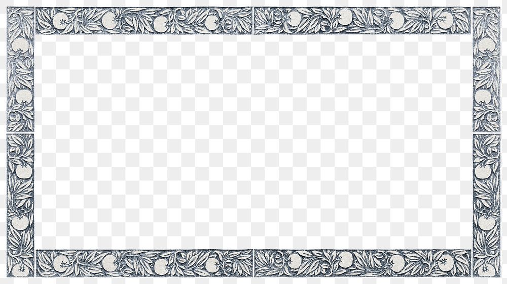 PNG Vintage botanical frame, transparent background