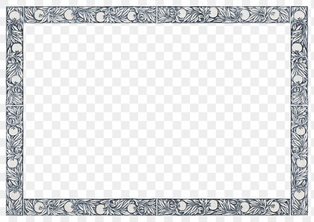 PNG Vintage botanical frame, transparent background