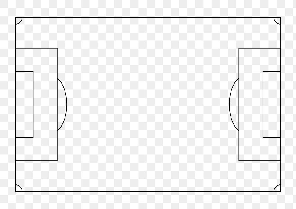 PNG Football pitch outline, transparent background