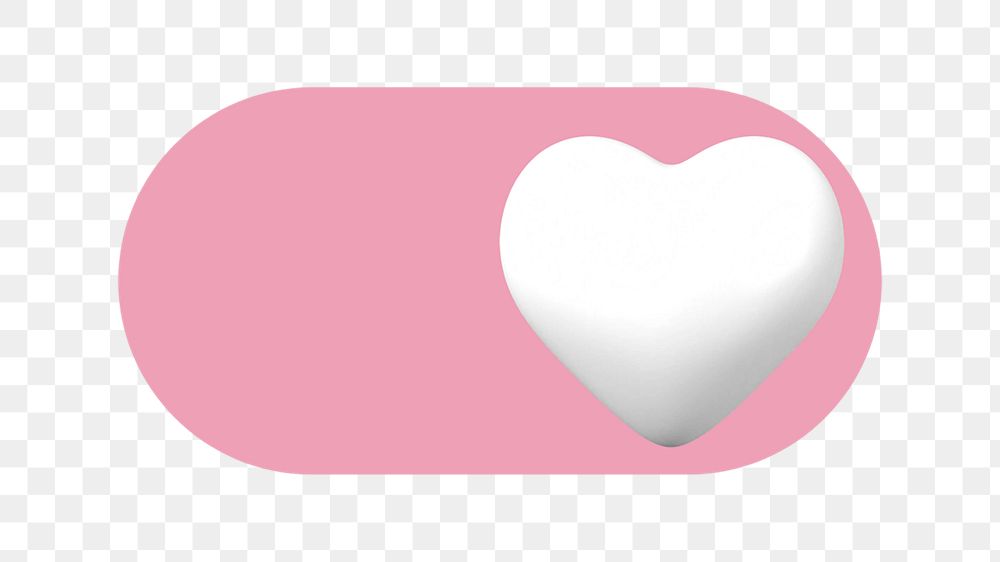 PNG White heart slide icon, transparent background