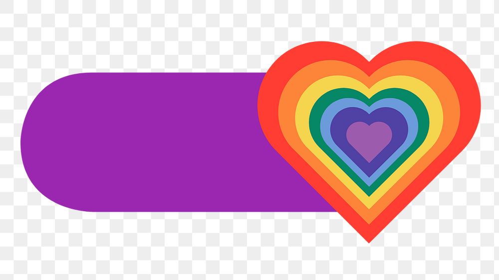 PNG Rainbow heart slide icon, transparent background