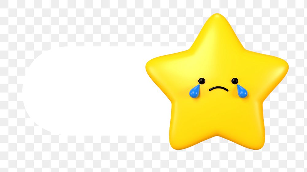 PNG Sad star slide icon, transparent background