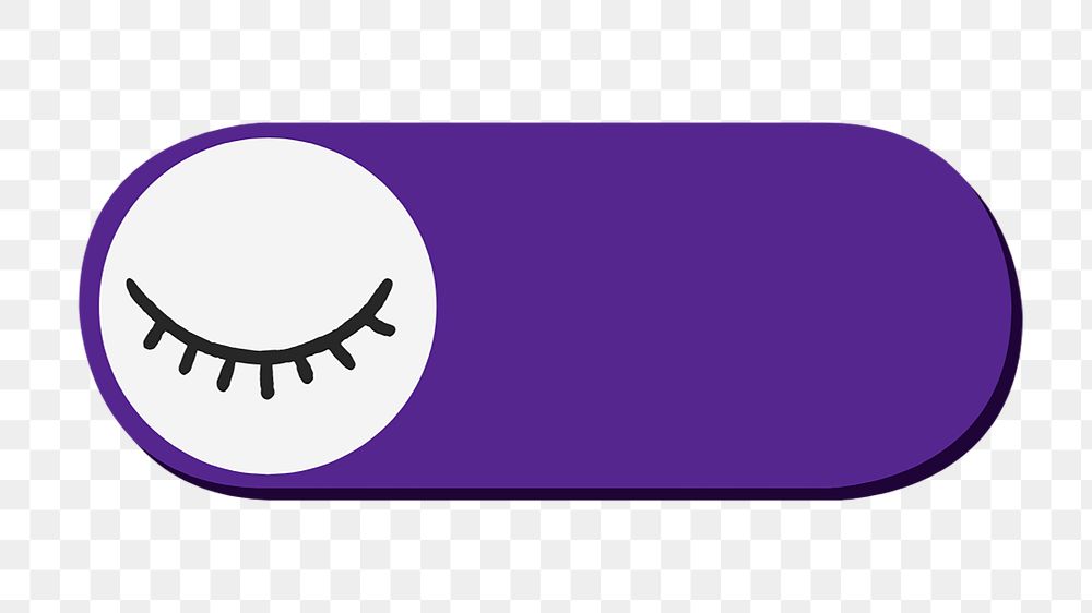 PNG Closed eye slide icon, transparent background