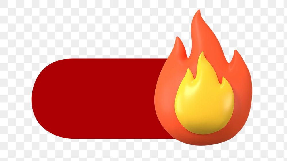 PNG Flame slide 3D icon, transparent background