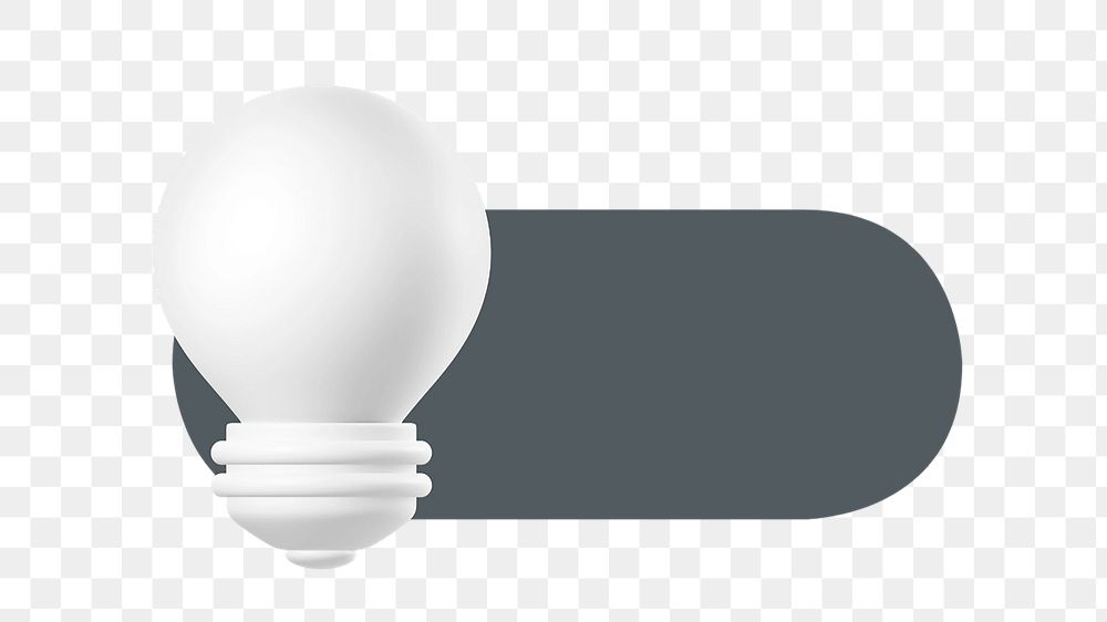 PNG 3D light bulb slide icon, transparent background