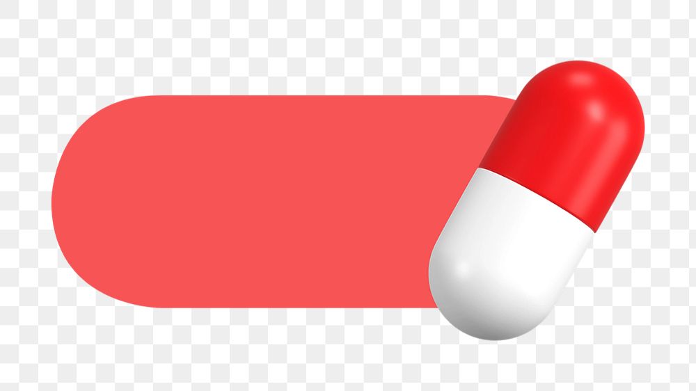 PNG 3D capsule medicine slide icon, transparent background
