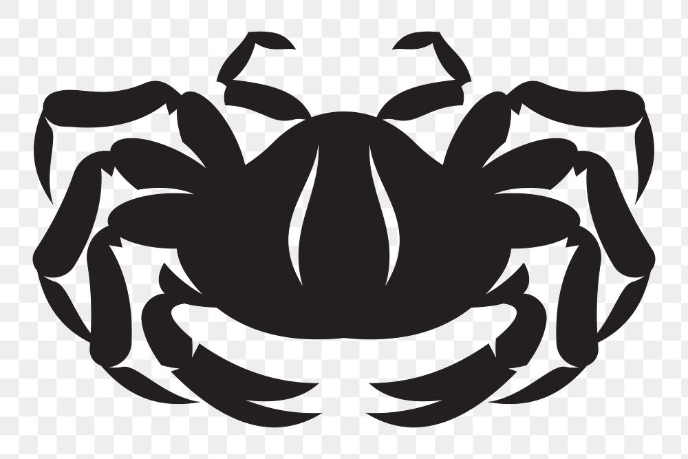 PNG Crab silhouette sticker,  transparent background. Free public domain CC0 image.