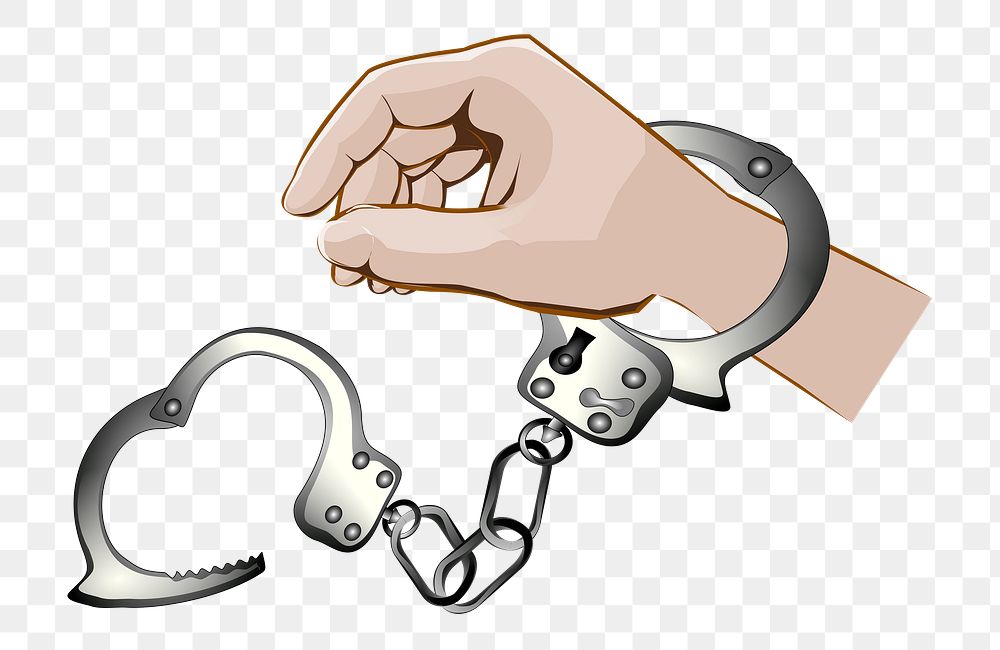 PNG Hand cuffs sticker, transparent background. Free public domain CC0 image.