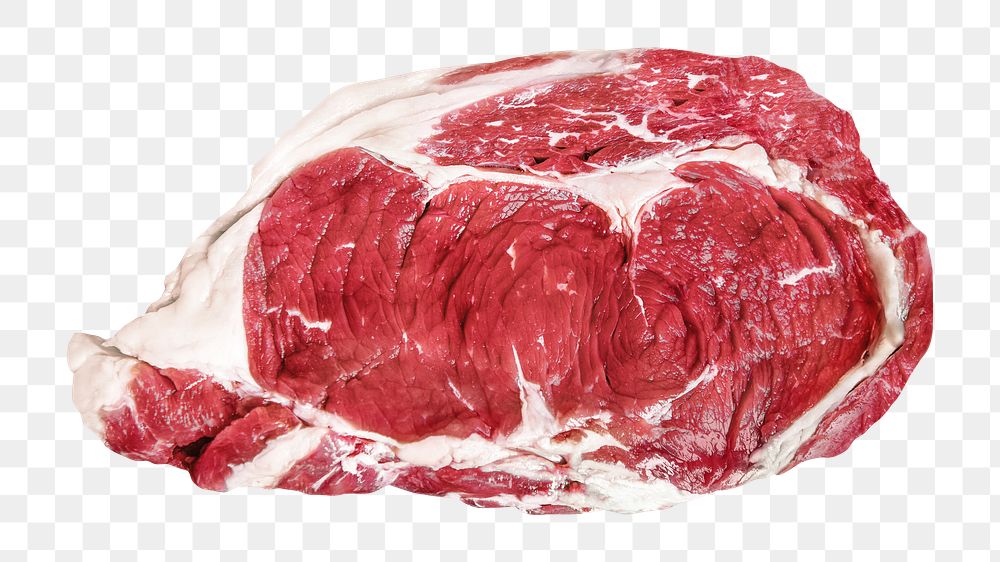 Png raw ribeye steak, transparent background
