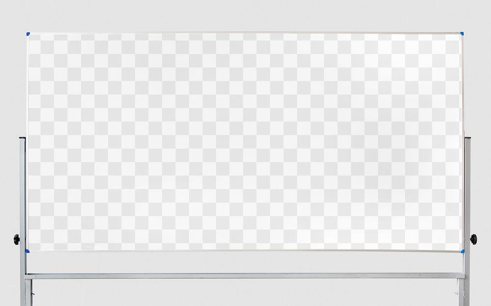 White board png mockup, transparent design