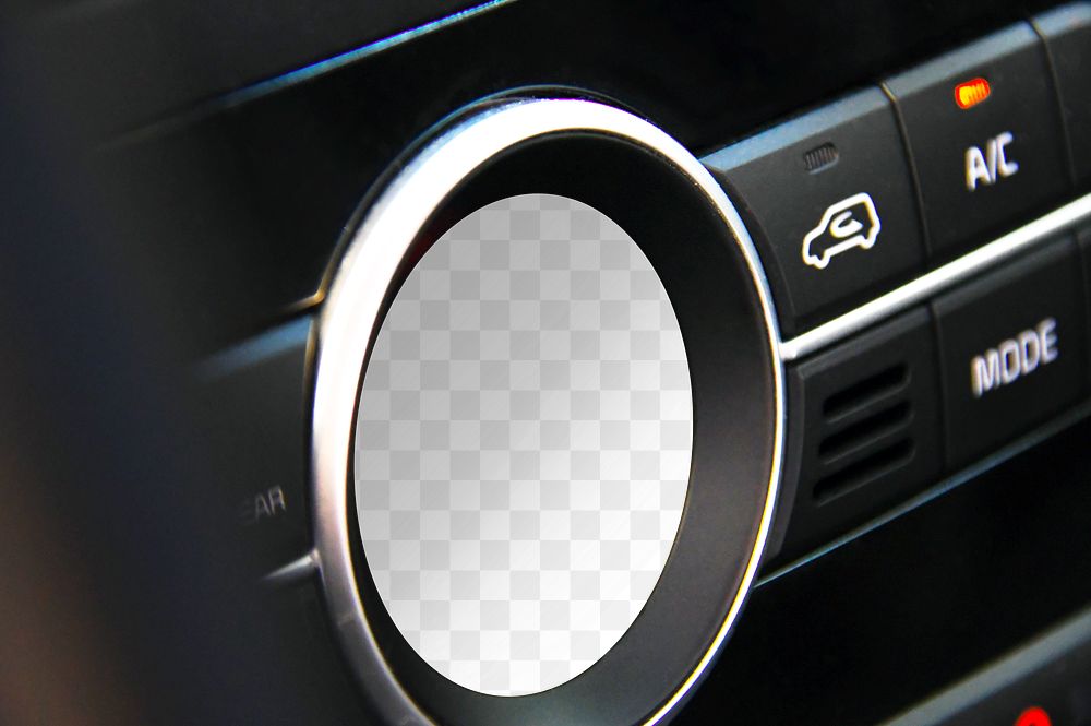 Car screen png mockup, infotainment system, transparent design