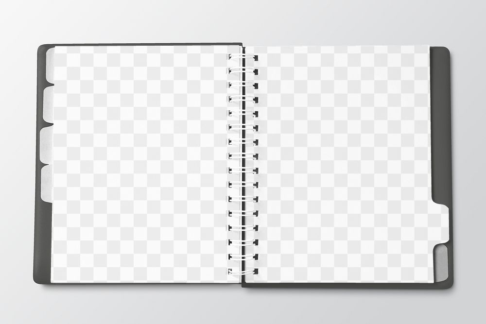 Planner book page png mockup, transparent design