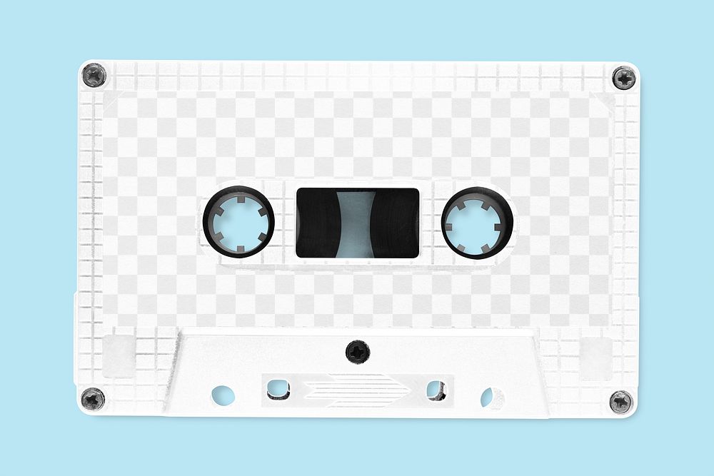 Retro cassette tape png mockup, transparent design