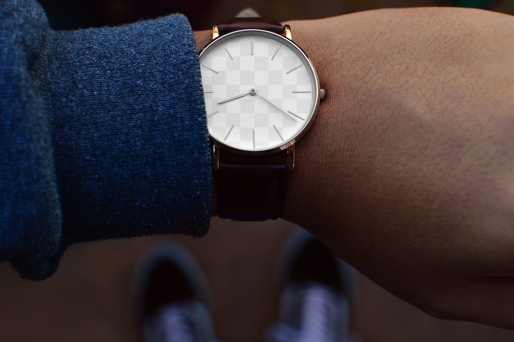Wristwatch png mockup, transparent design