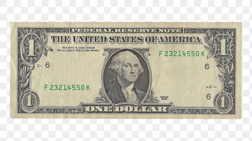 American bank note png, transparent background