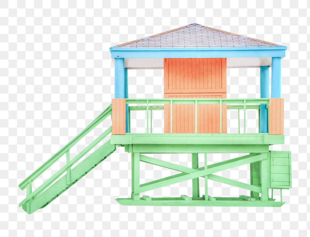 Lifeguard stand png collage element, transparent background