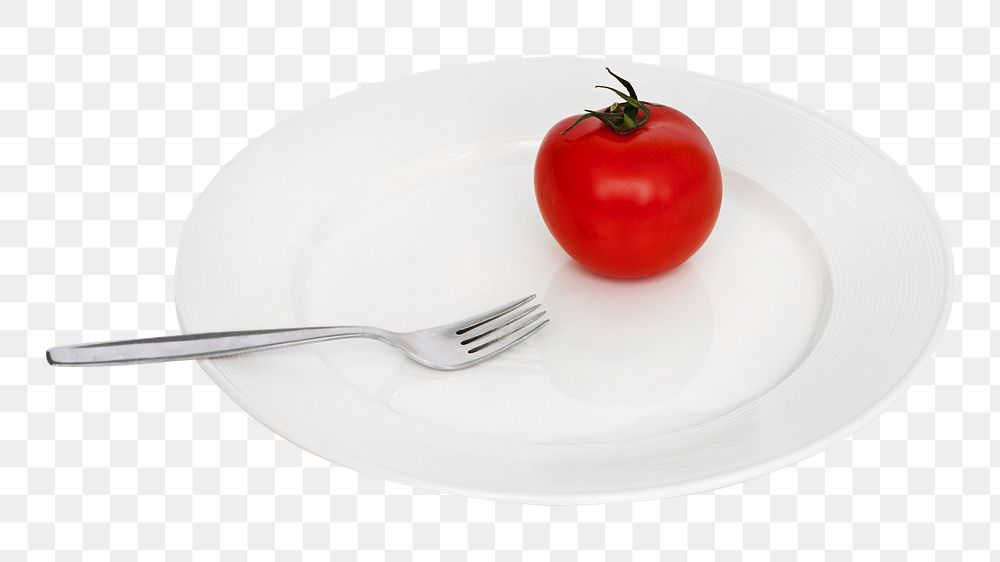 PNG tomato plate collage element, transparent background