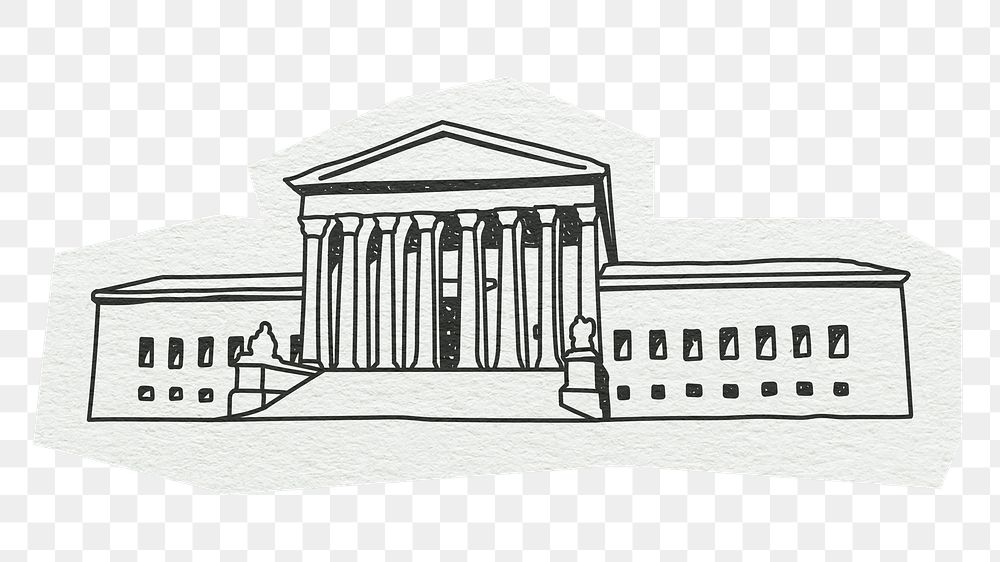 PNG Supreme Court of the United States, line art illustration, transparent background
