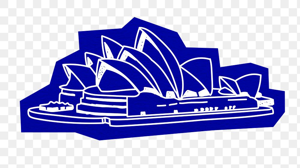 PNG Sydney Opera House, tourist attraction, line art illustration, transparent background