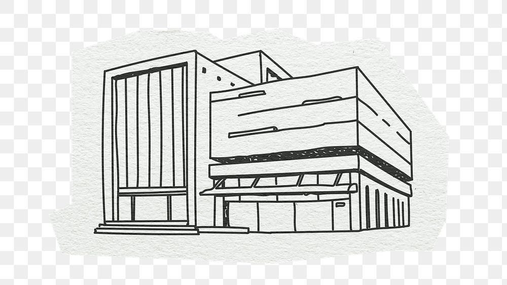 PNG University campus building, architecture, line art illustration, transparent background