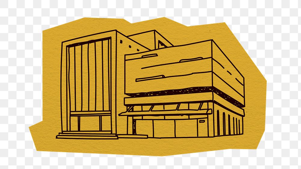 PNG University campus building, architecture, line art illustration, transparent background