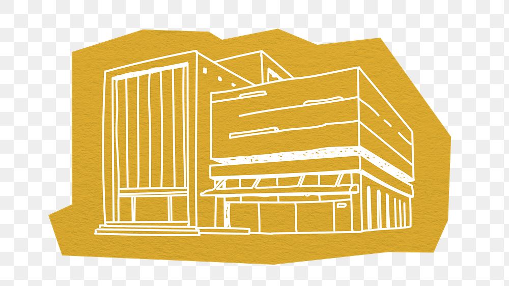 PNG University campus building, architecture, line art illustration, transparent background