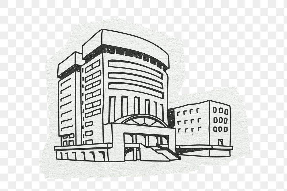 PNG University building, architecture, line art illustration, transparent background