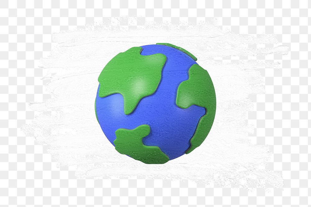 Png 3D cartoon cute earth model, transparent background