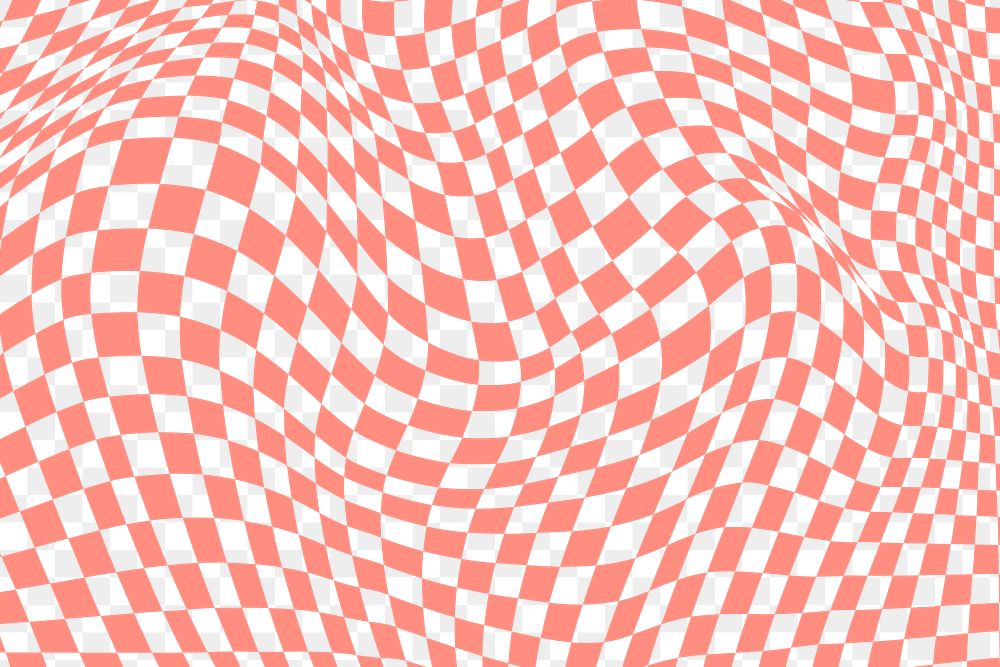 Pink distorted checkered png pattern, transparent background