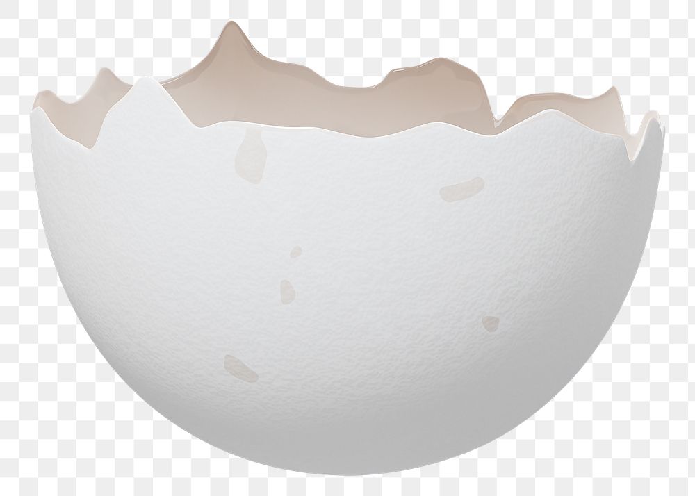 PNG 3D cracked egg shell, element illustration, transparent background
