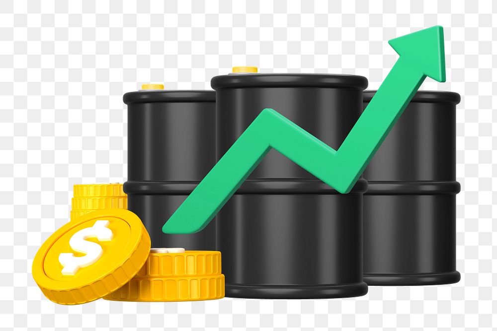 PNG 3D petrol price increase, element illustration, transparent background