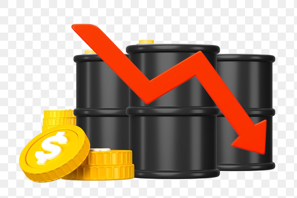 PNG 3D petrol price drop, element illustration, transparent background