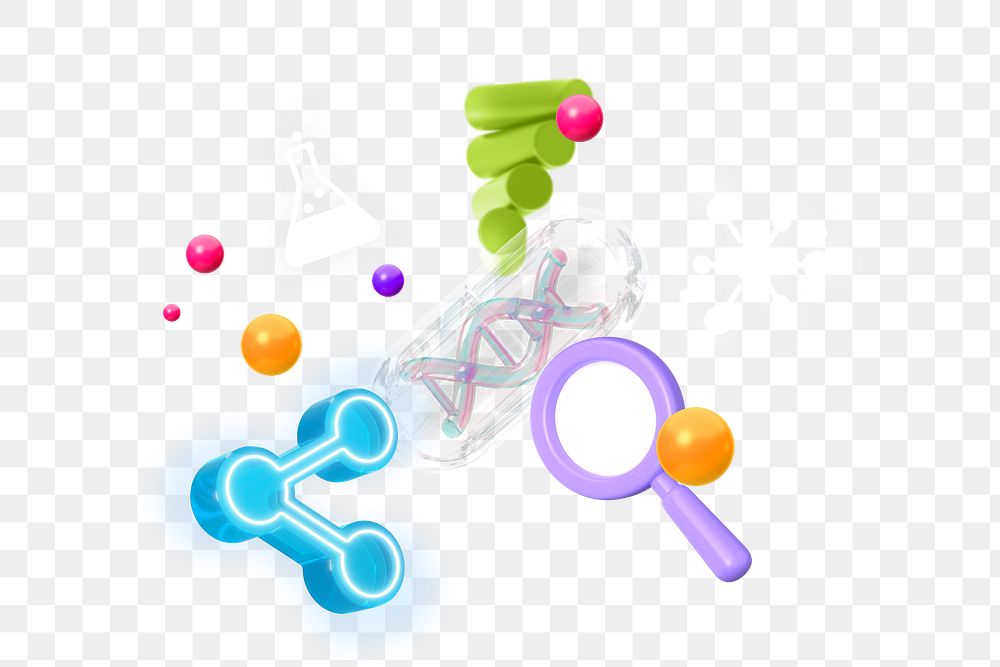 Laboratory png collage remix, transparent background