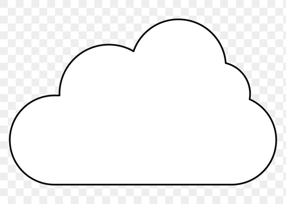 PNG Cute white cloud, flat weather illustration, transparent background