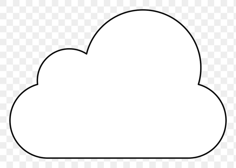 PNG Cute white cloud, flat weather illustration, transparent background