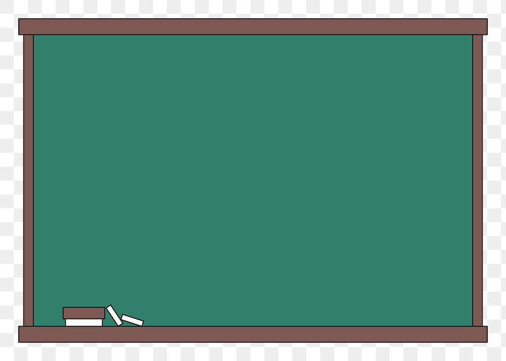 Png school blackboard illustration, transparent background