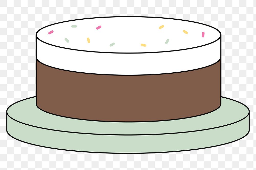 PNG Chocolate cake, flat dessert illustration, transparent background