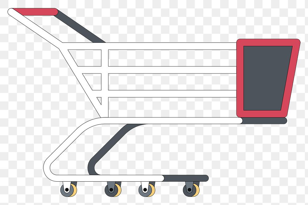 PNG Shopping cart, flat illustration, transparent background