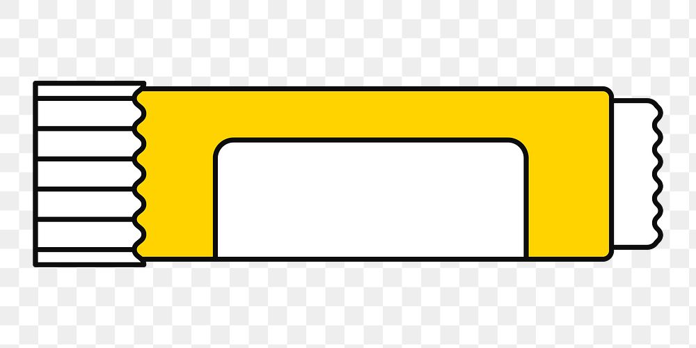 Png yellow glue stick illustration, transparent background