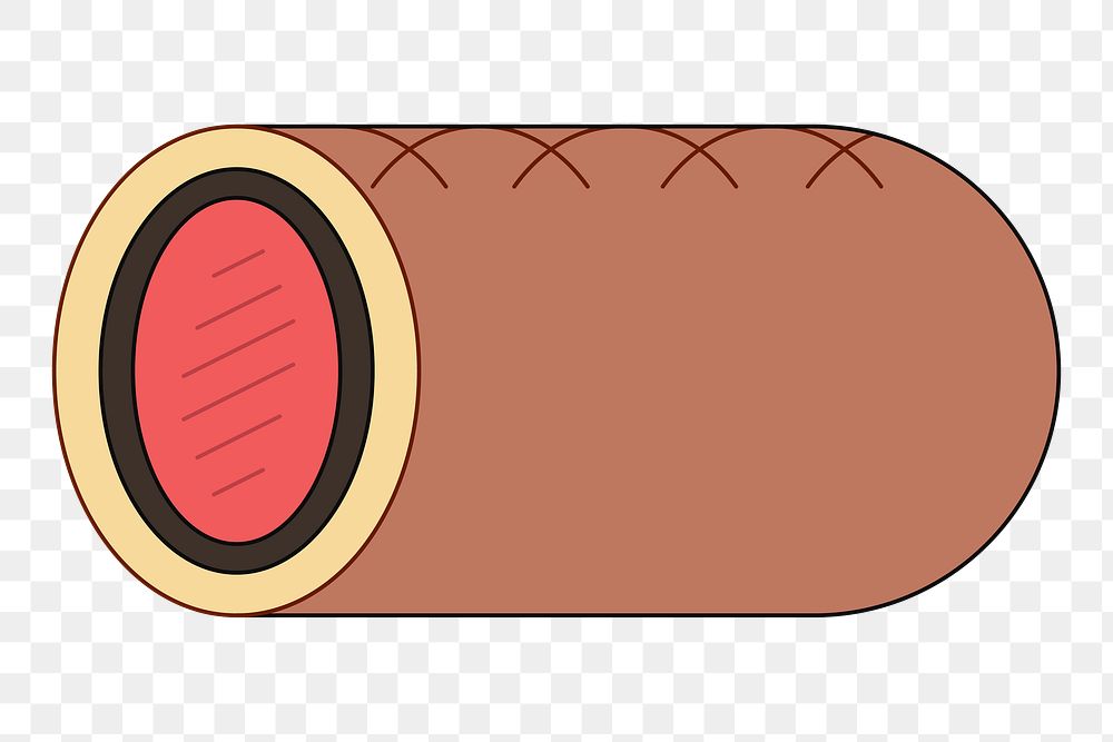 Png Beef Wellington side view illustration, transparent background