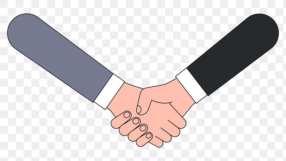 PNG Business handshake, gesture illustration, transparent background