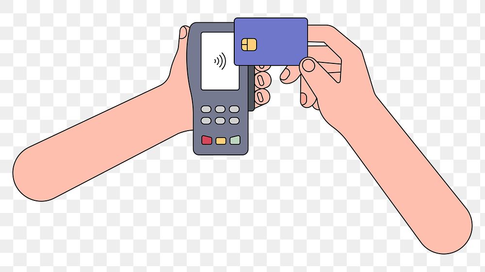 PNG Credit card pay wave, cashless payment illustration, transparent background