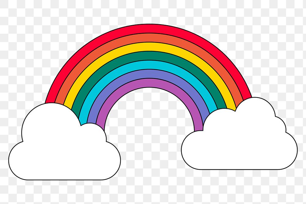 PNG Pride rainbow, LGBTQ flat illustration, transparent background