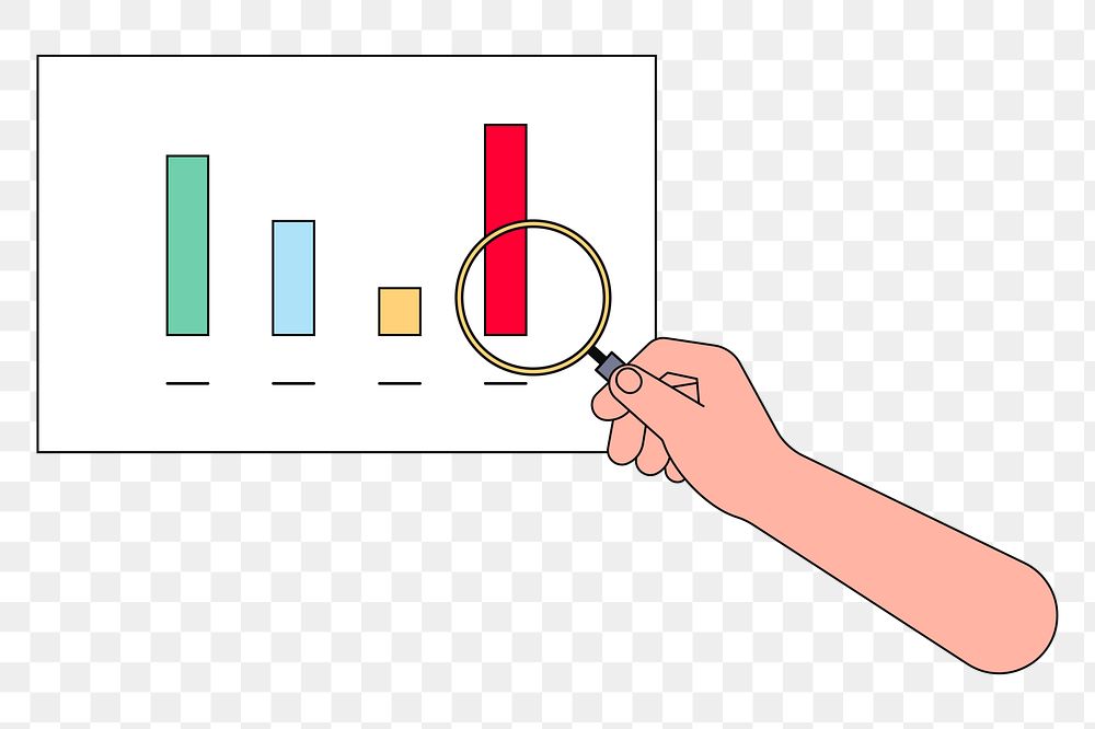 PNG Business analysis bar charts, flat illustration, transparent background